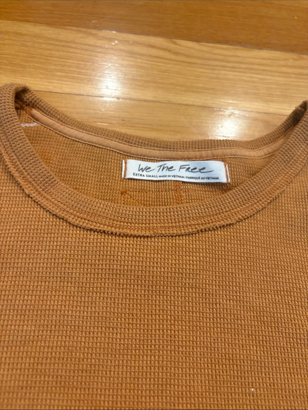 We The Free Long-Sleeve Thermal Top in Brown with White Stripe Detail - Picture 2 of 4